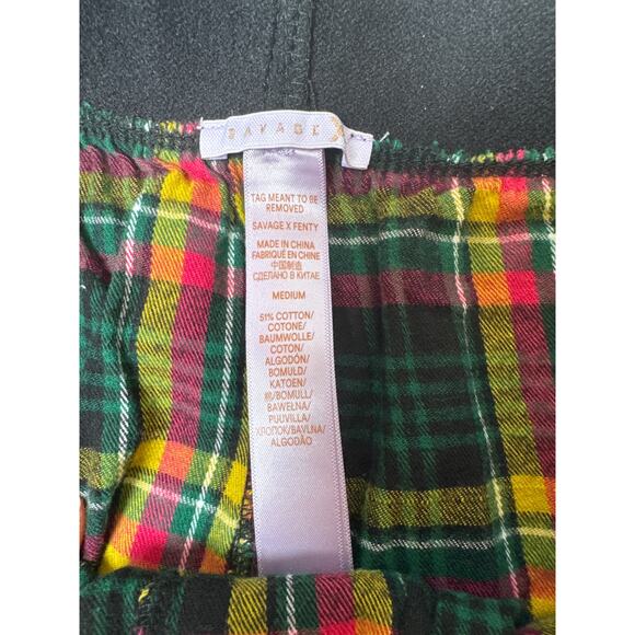 Savage x Fenty Tied Up Tartan Plaid Grommet Plaid Sleep Short Med - Picture 4 of 7